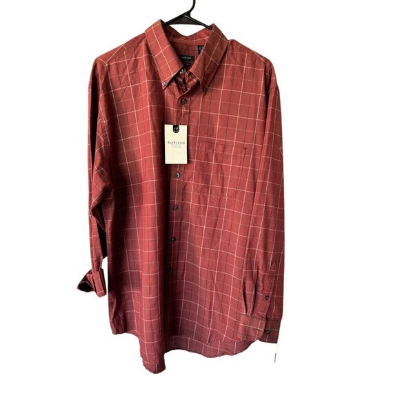 Van Heusen Men's Burgundy Long Sleeve Buttoned Down - Picture 1 of 6